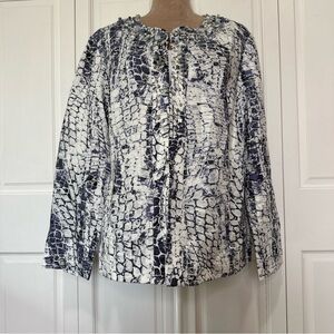 Chicos Pretty Python Amina Jacket Size 3 NWT Purple Embellished Snakeskin